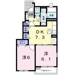 羽犬塚駅 徒歩59分 1階の物件間取画像